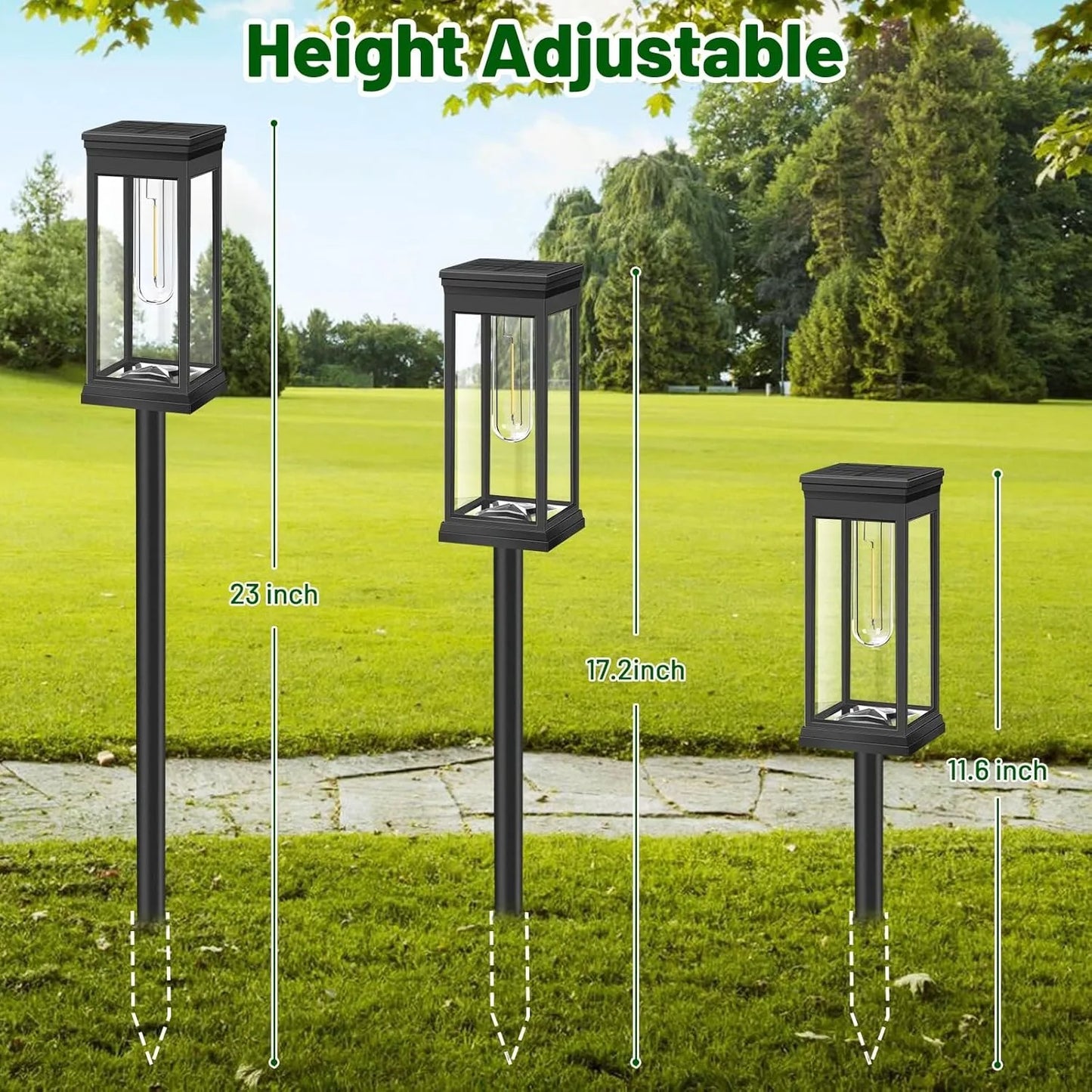 4 stuks zonnelampen voor buiten, waterdichte, heldere zonnelampen voor paden, tuinpaden en tuinverlichting