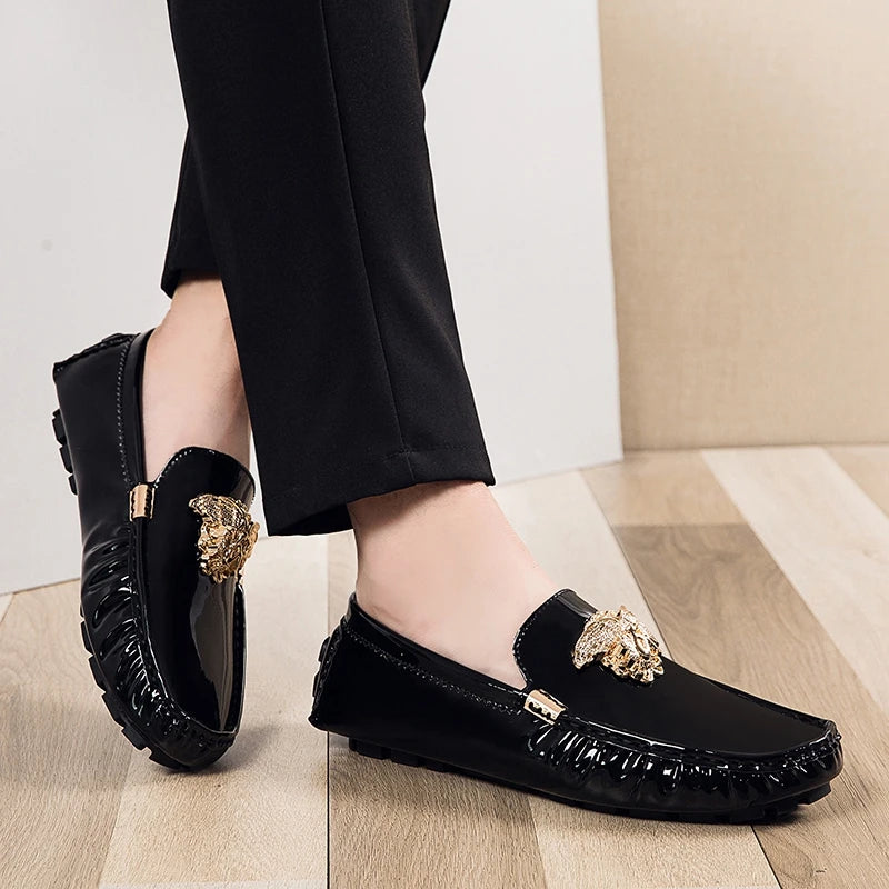 Fashion Black Casual Moccasins Shoes for Men Breathable Male Party Evening Dress Shoes Large Size 46 47 48 Youth Wedding Loafers
