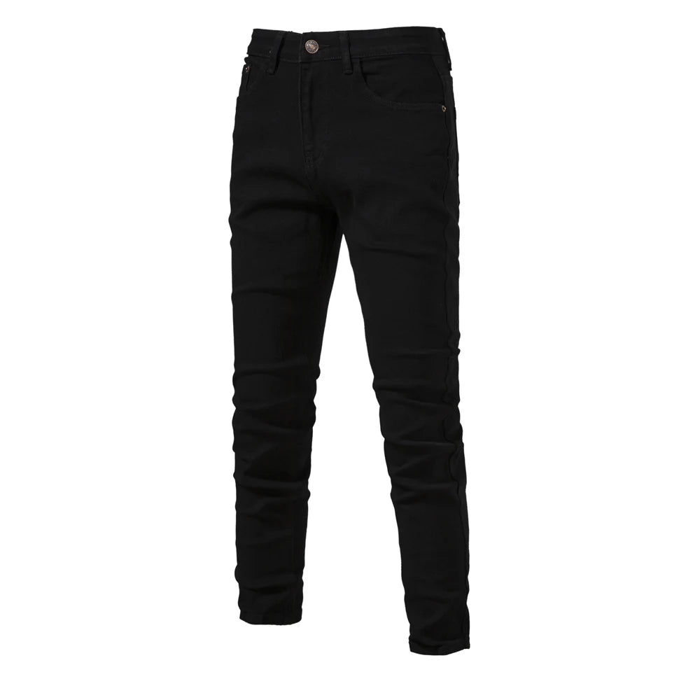 Men's Autumn Denim Jeans Pants Slim Fit Straight Quality Cotton Jeans Business Casual Denim Pants For Men