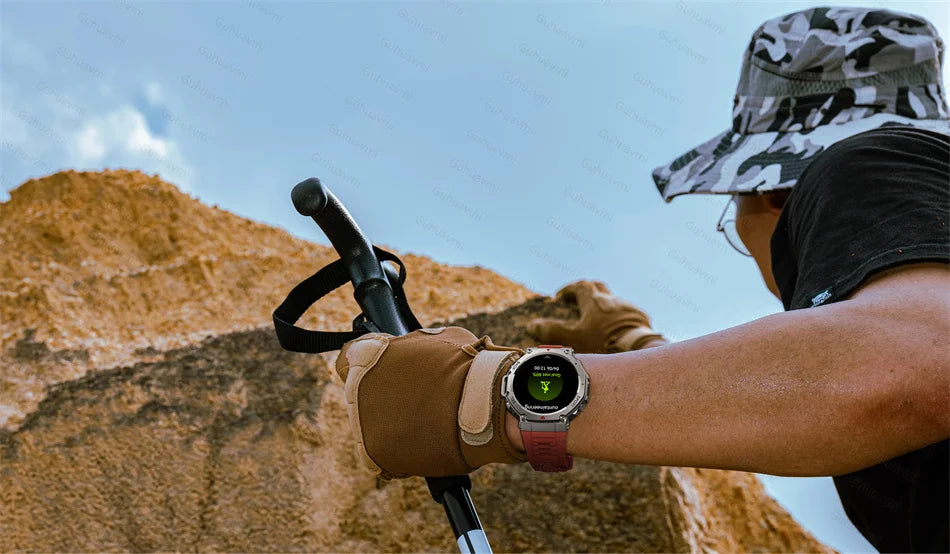 2025 New Outdoor Military Smart Watch Men GPS Track Waterproof Swim Health Monitor Compass GPS Sport Fitness Smart Watch Bracelet