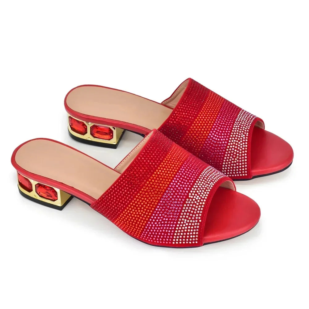 2025 Classic Design Italian-Styled Lady Shoes With Low Heel Suitable for Summer Mules Comfy Sandals and Bride Party Pumps