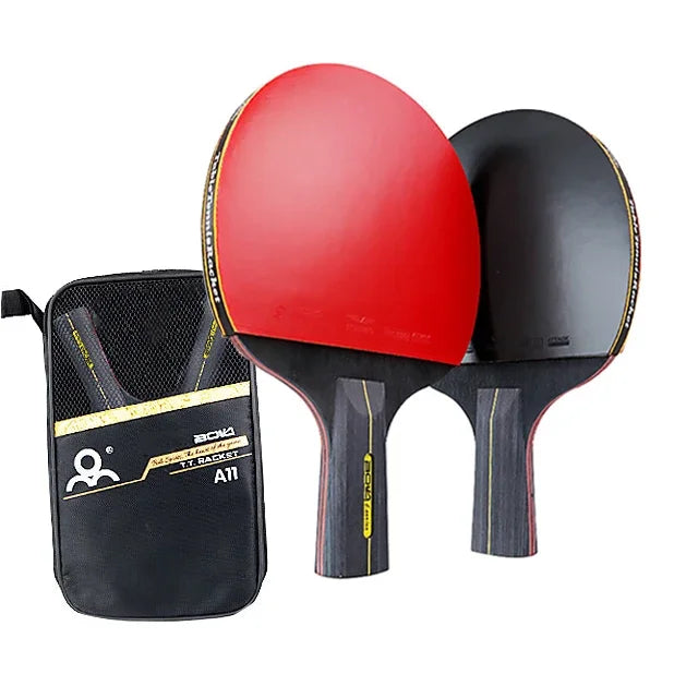 5/6 Star Tafeltennisracket 2PCS Professionele Ping Pong Racket Set Pimples-in Rubber Hoge Kwaliteit Blade Bat Paddle met Tas