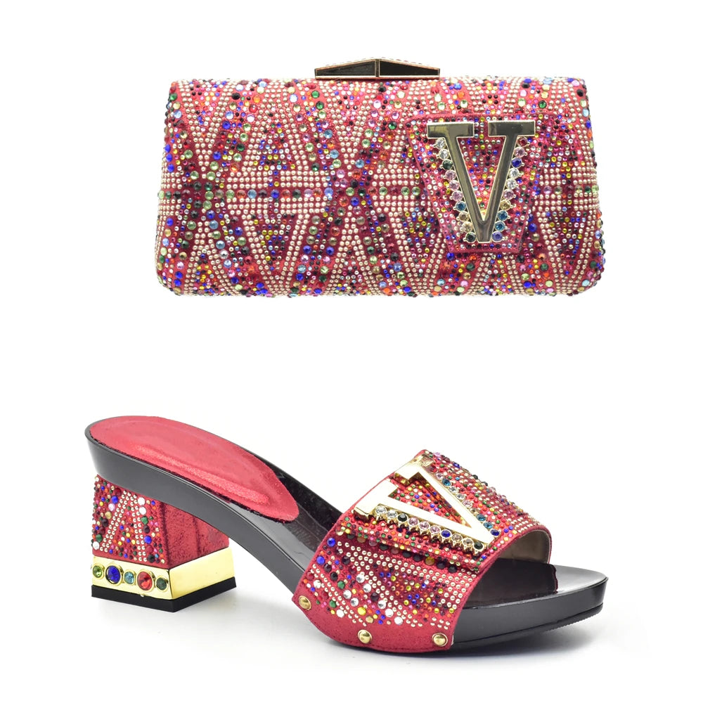 Italian Shoes with Matching Bags for Wedding Italy Shoe and Bag Set In New 2025 Nigerian Shoes and Matching Bags