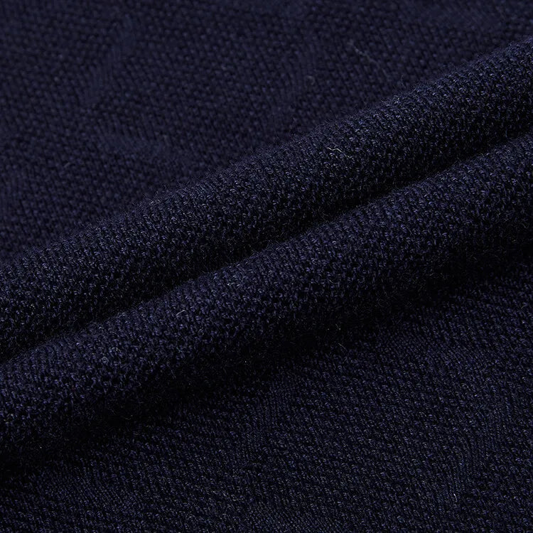 Men's High Quality Woollen Polo Shirt, Blend Fashionable Embroidered Long Sleeve Tee, Korean Style Casual Menswear