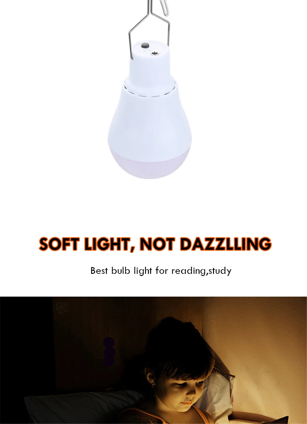 Solar Powered Lamp Portable Led Bulb Lights Rechargeable Camp Tent Night Fishing Emergency Solar Energy Panel Sunlight