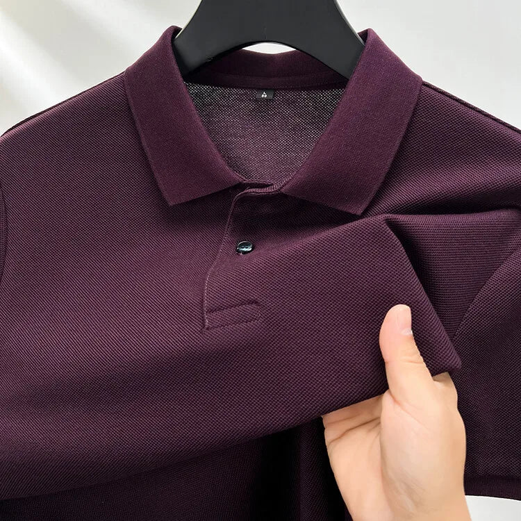 Men's 100% Summer Cotton Polo Shirt, Casual Short Sleeve, Breathable Lapel Tee Ideal for Golf and Other Sports - 10 Colours