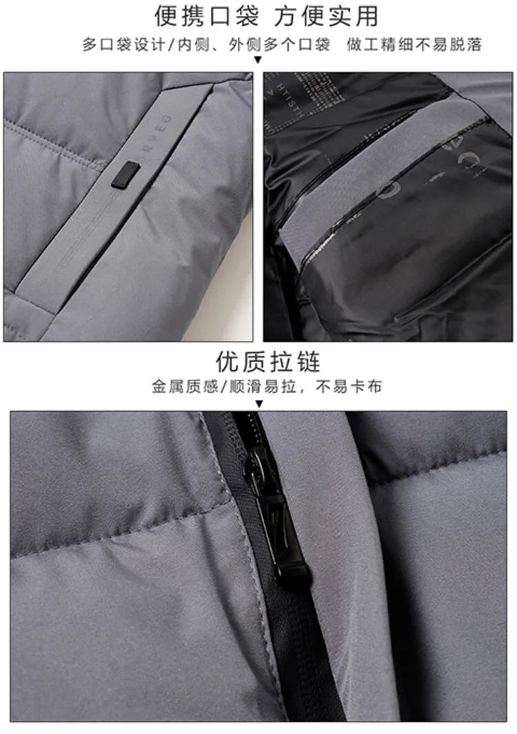 Men's High-Quality Hooded Thickened Warm Cotton Coat, Suitable for Daily Commuting, Elegant Business and Casual Wear Size L-5XL