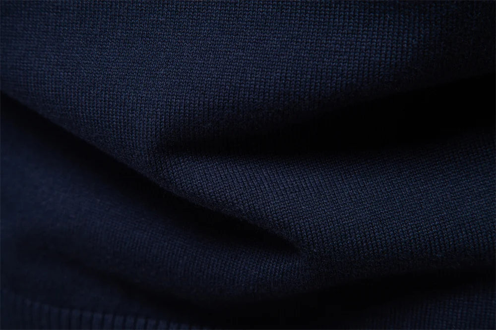 Men's Striped Sweater Solid Colour Knitted Pullover Warm Luxury Cotton Autumn Winter Casual Turtleneck Men's Sweaters