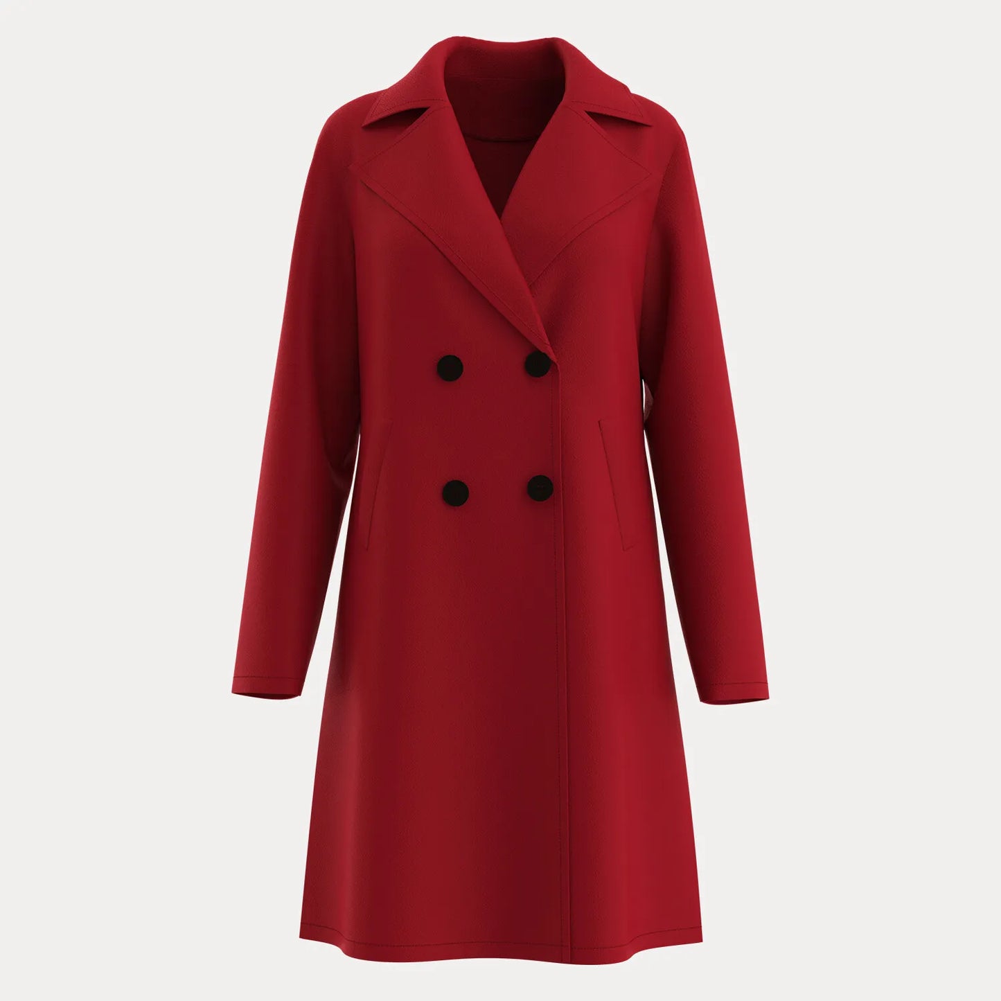Women's Autumn Winter Trench Coats Long Sleeve Lapel Neck Double Breasted French Long Jackets