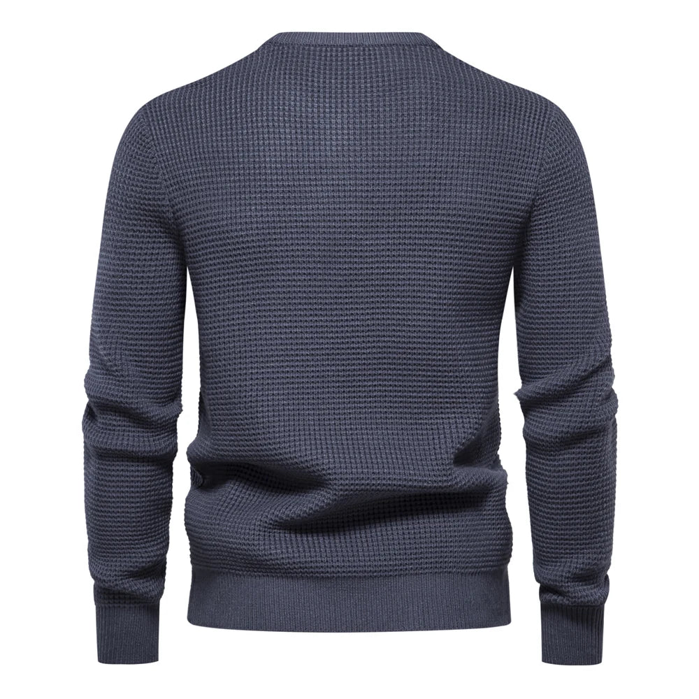 Warm Men's Pullovers Sweater For Autumn and Winter With Solid Colour and Soft Material Casual Classic Sweater For Men