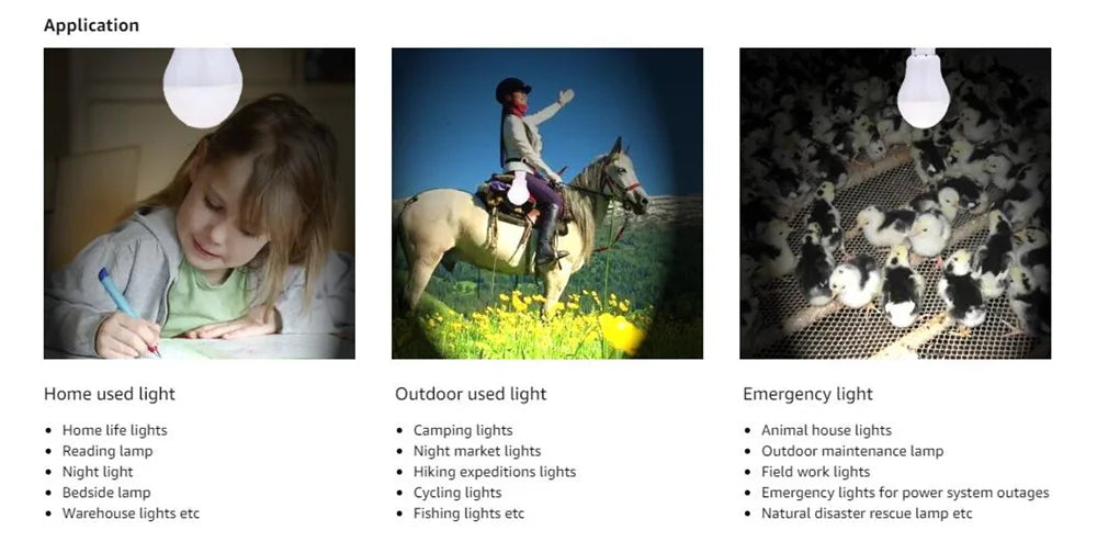 Solar Powered Lamp Portable Led Bulb Lights Rechargeable Camp Tent Night Fishing Emergency Solar Energy Panel Sunlight