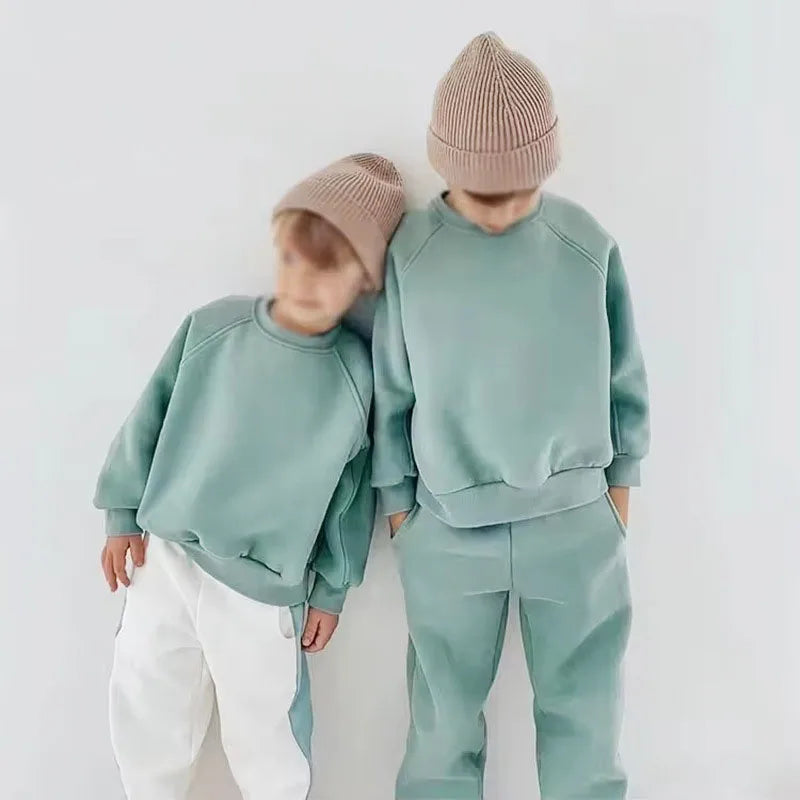 New Spring Boys Clothing Kids Girl Loose Leisure Sports Suit Children 2PCS Hoodie + Sweatpants 4-6Y Unisex