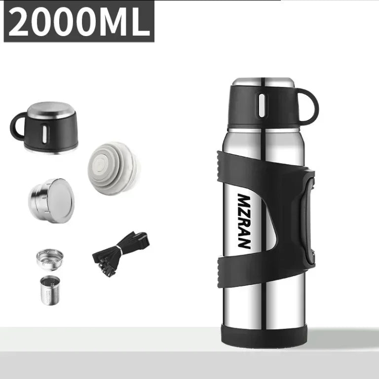316 roestvrijstalen thermosfles met grote capaciteit, 2L/3L, buitenreiskoffiemokken, thermische vacuümwaterfles, thermische mok