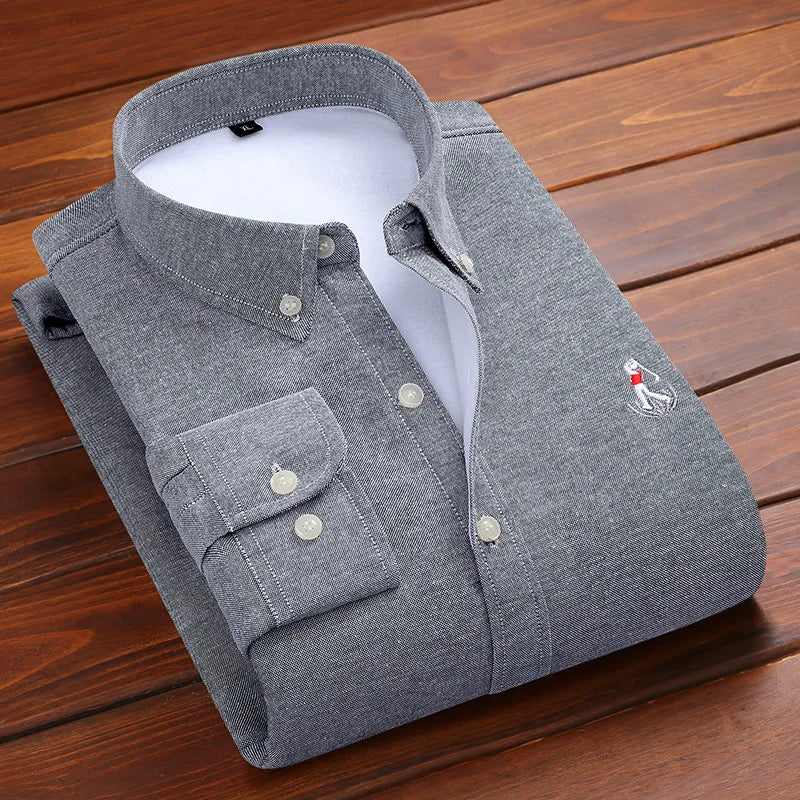 Reversknopf Allgleiches Stickerei Warme Hemden Herrenbekleidung Herbst Neue Übergroße Casual Tops Lose Koreanische Hemd