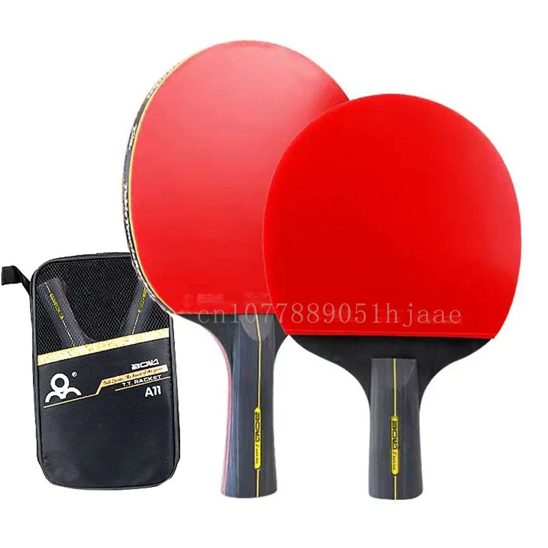 5/6 Star Tafeltennisracket 2PCS Professionele Ping Pong Racket Set Pimples-in Rubber Hoge Kwaliteit Blade Bat Paddle met Tas