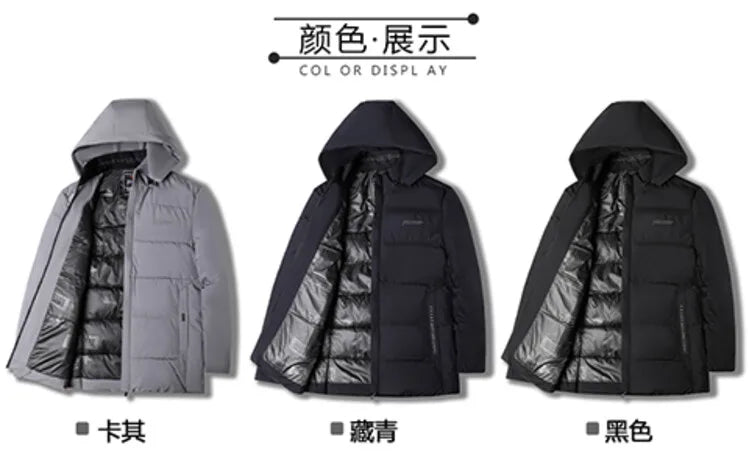 Men's High-Quality Hooded Thickened Warm Cotton Coat, Suitable for Daily Commuting, Elegant Business and Casual Wear Size L-5XL