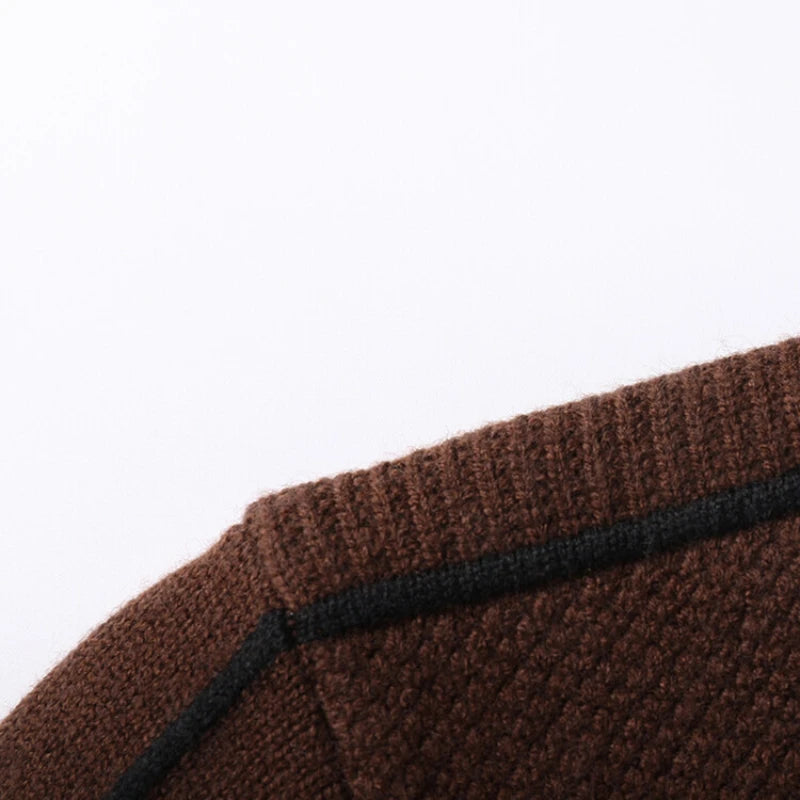 Men's Solid Colour Sweater, Stretchy and Warm For Autumn, Suitable For Business Casual and Male Daily Commute