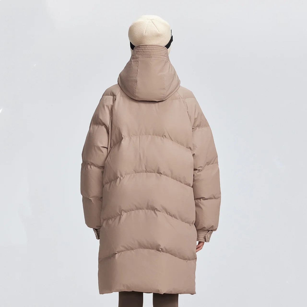 Women's Winter Down Jacket Duck Down Detachable Hood Puffer Coats, Simple Korean Style Mid-Length Jacket for Ladies