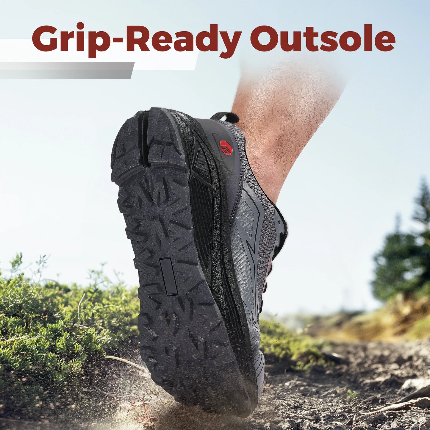 Non-Slip Trail Running Shoes Men's Sneakers Extra Wide Lightweight for Male Swollen Feet Arch Support Pain Relief