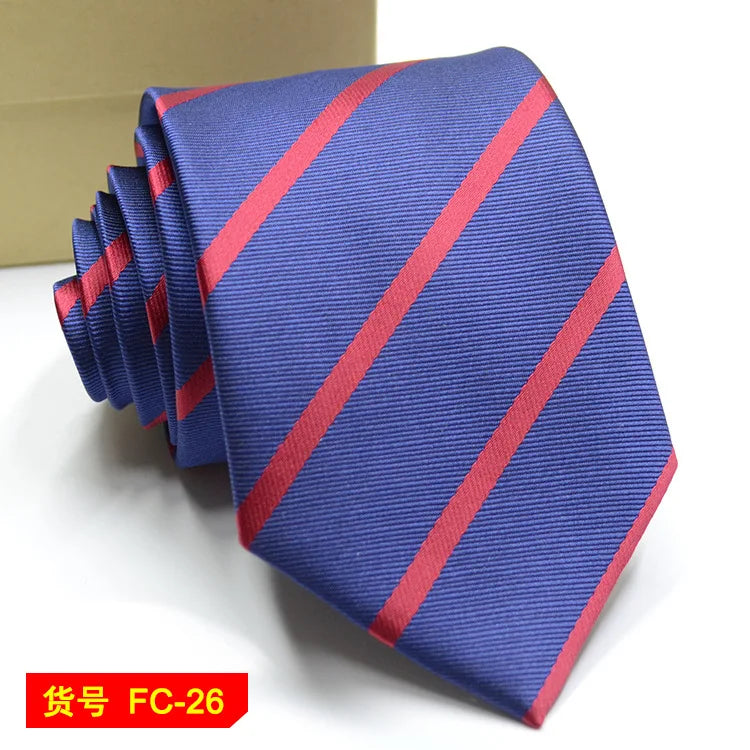 Men's Solid Color Stripe Floral Jacquard Necktie 7-8cm Width Fashionable Daily Wear Cravat for Wedding Party Gift