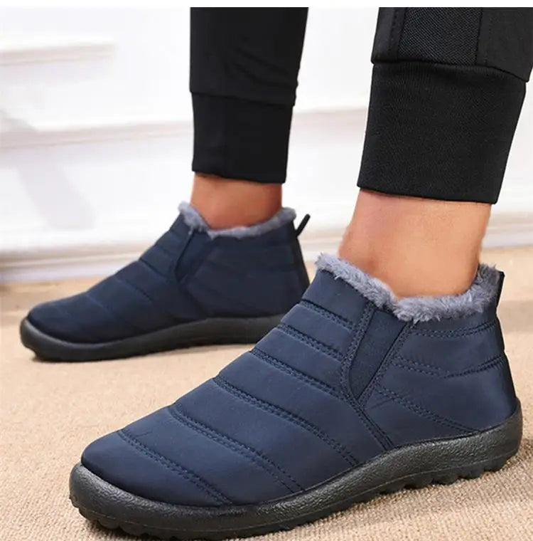 Men's Winter Waterproof Warm Fur Shoes Comfortable Sneakers Male Slip-On Shoes