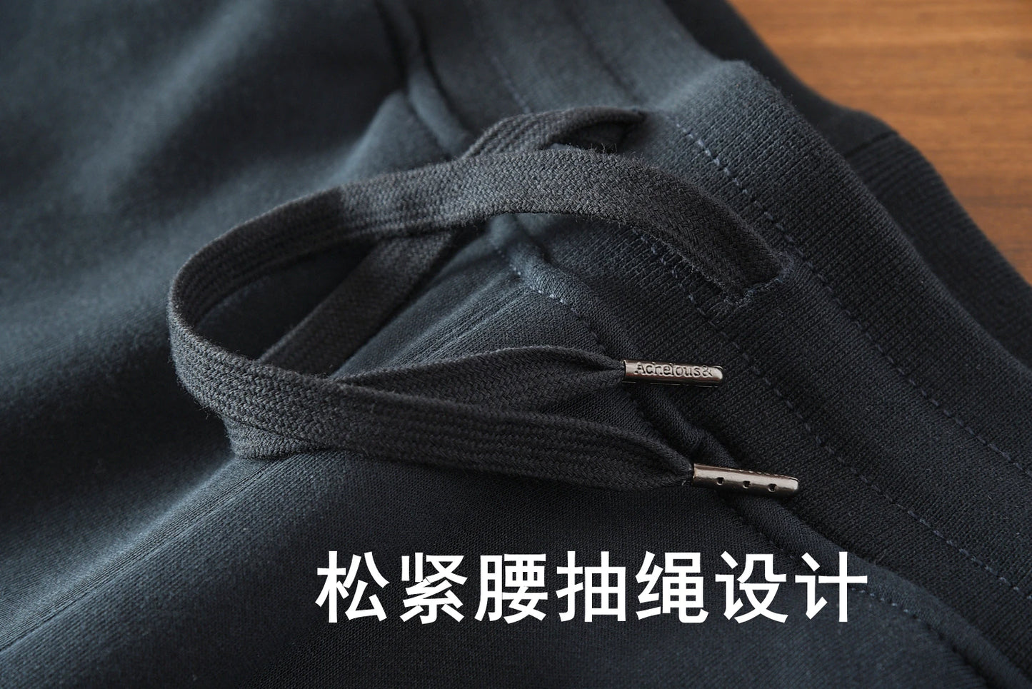 Spring New American Retro Terry Cloth Letter Embroidery Sweatpants Men's Simple Washed Drawstring Casual Sports Ankle-tied Pants