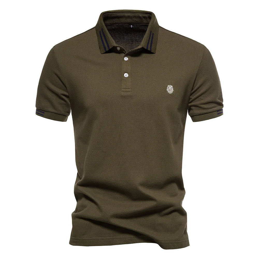 Men's Cotton Polos Solid Colour Classic Polo Shirt Men Short Sleeve Top Quality Casual, Business, & Social Polo Shirt