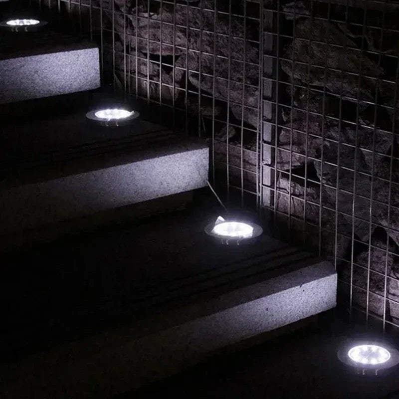 1/4/8-pack zonnelampen voor buiten, 8/20 LED's, schijfvormige ondergrondse lamp, spot, begraven zonnelamp voor huis, tuin, gazon en tuindecoratie