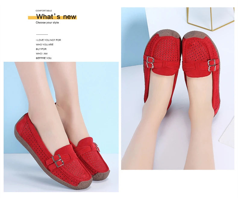 Women's Female Ladies Mother Shoes Sandals Platform Flats Slip On Hollow Summer Cool Moccasins Vulcanized Shoes 41 42