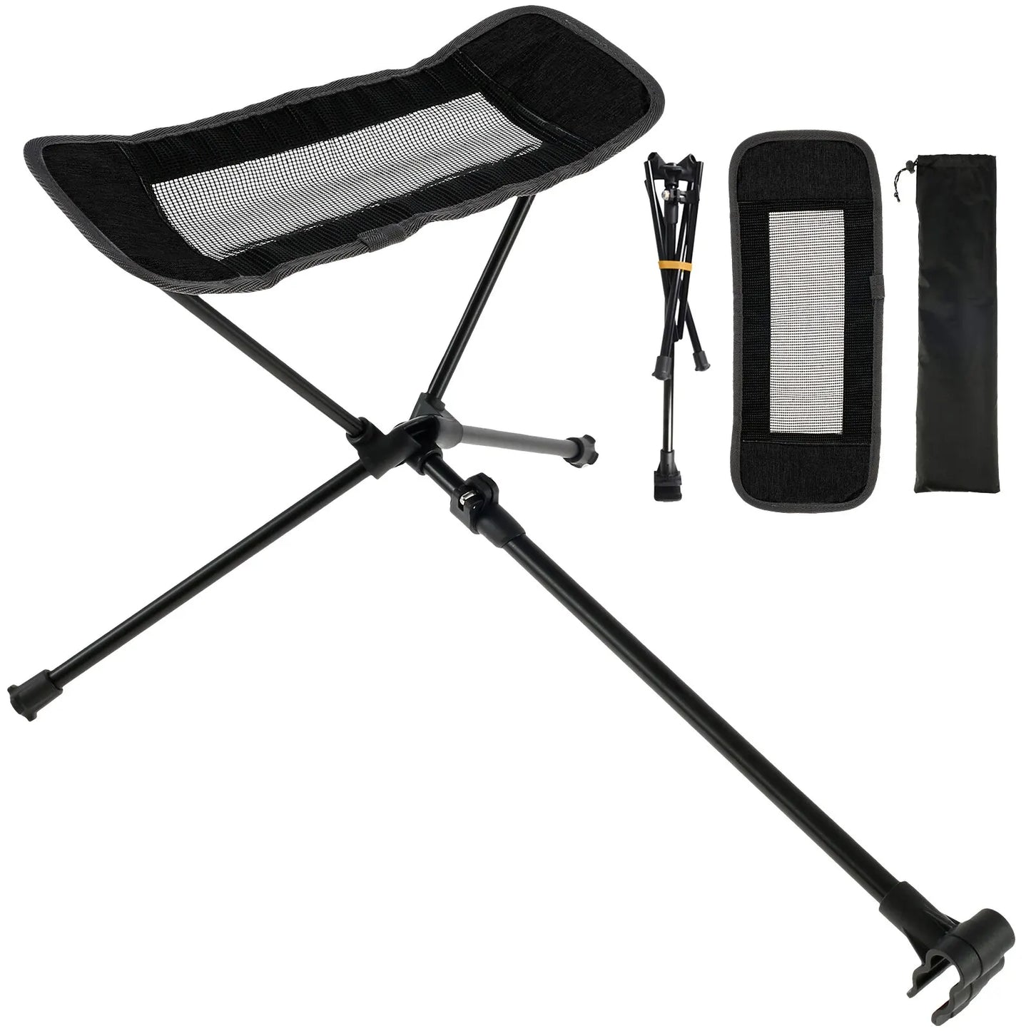 Universal Camping Chair Foot Rest Folding Attachable Footrest Lightweight Footstool for Outdoor Fishing Beach Hiking