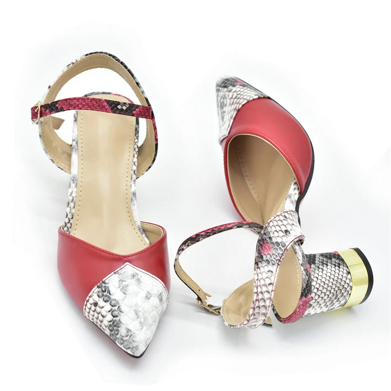 Women's Designers Italian Shoe and Bag Set for Nigerian Ladies' Luxury Party Shoes With Sexy High Heels