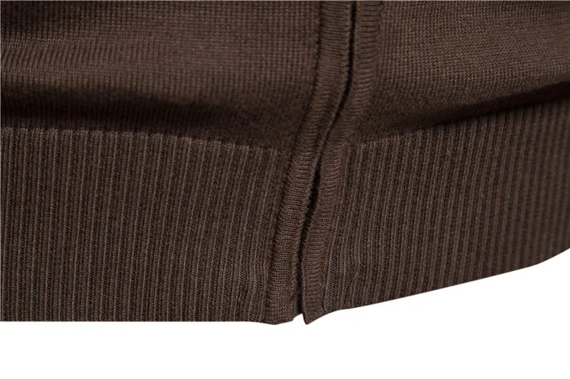Men's Autumn and Winter 100% Cotton Zipper Cardigan Casual Patchwork Fashion Male Knitted Sweaters for Men
