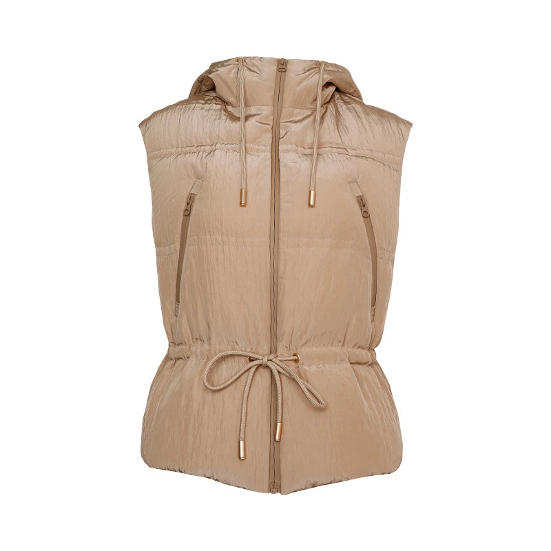 Women's High-Quality Luxury BC Winter Warm & Thick Duck Down Hooded Jackets, Down Vest Coats For Ladies