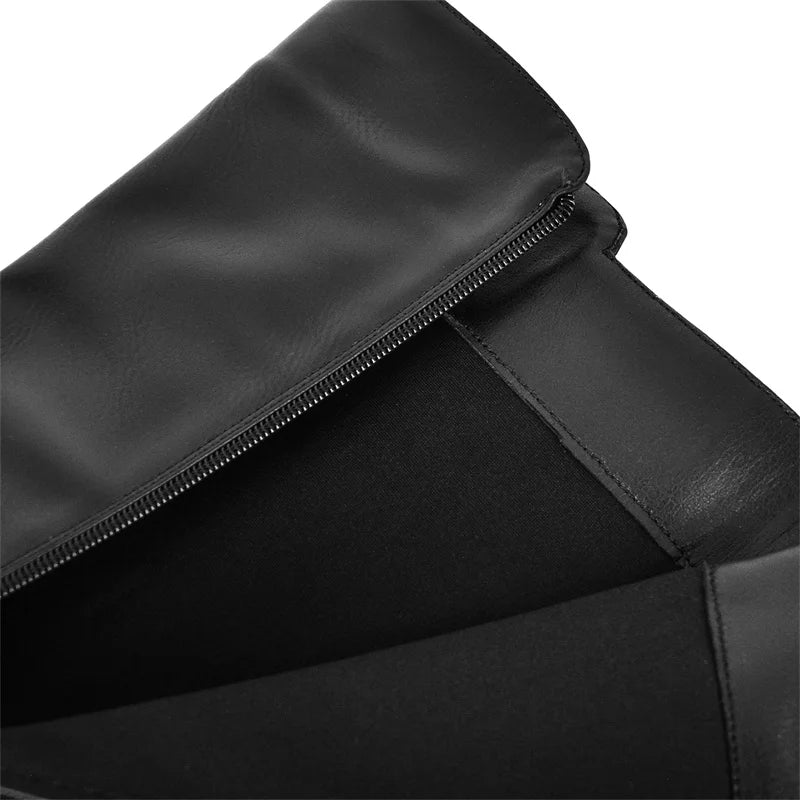 Women Knee High Boots Heeled Fashion Winter Gothic Matte Motorcycle Boots