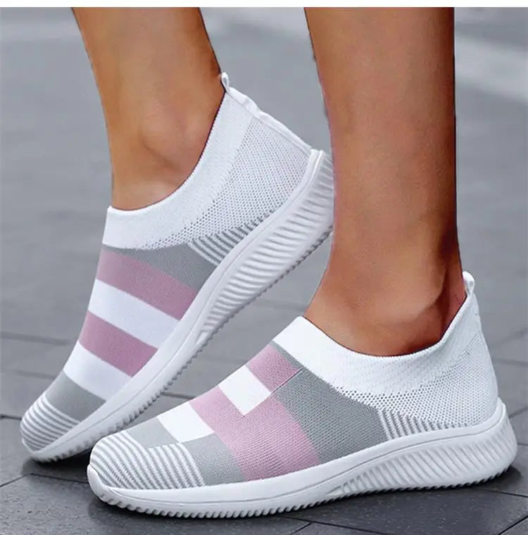 Fashion Women Sneakers Flat Shoes Woman Vulcanized Sneaker Women Slip On Sock Shoes Plus Size Women's Sneaker Zapatos De Mujer