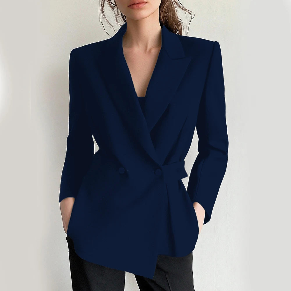 Damesblazers All Season Fashion Decent Button Lange Mouw Sjaalkraag Kantoordamesblazers