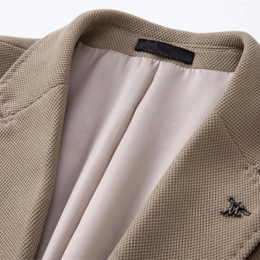 Men's Single Breasted Blazer Solid Colour Autumn Winter Slim Fit Business Casual Suit Jacket Male Blazer with Pocket
