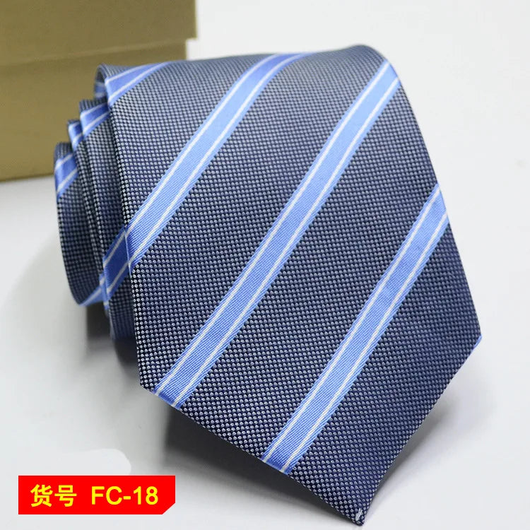 Men's Solid Color Stripe Floral Jacquard Necktie 7-8cm Width Fashionable Daily Wear Cravat for Wedding Party Gift