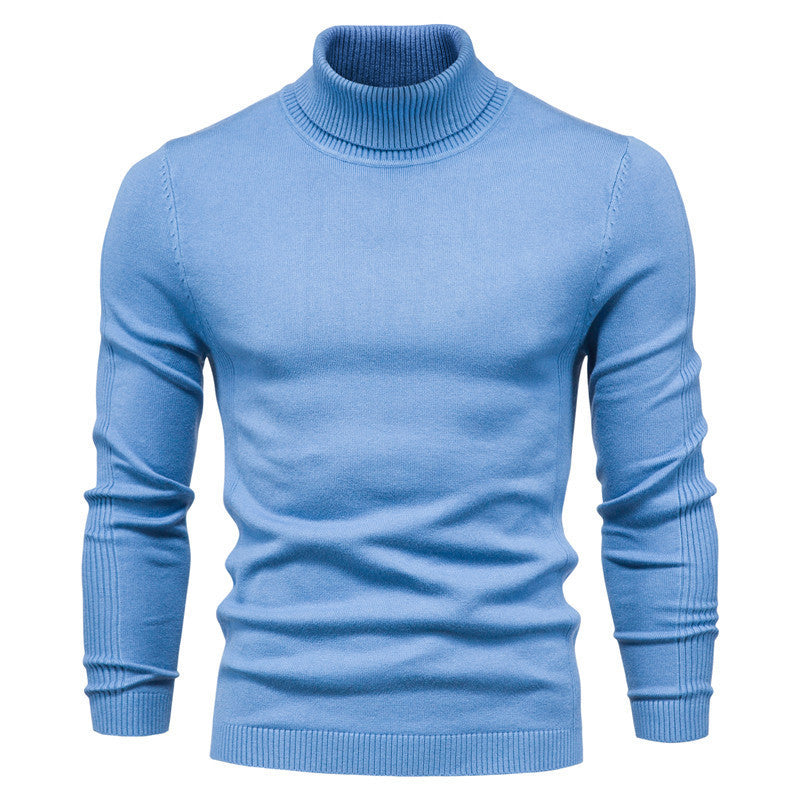 Winter Turtleneck Sweater Solid Colour Slim Fit - Pullover & Knitted Top For Men