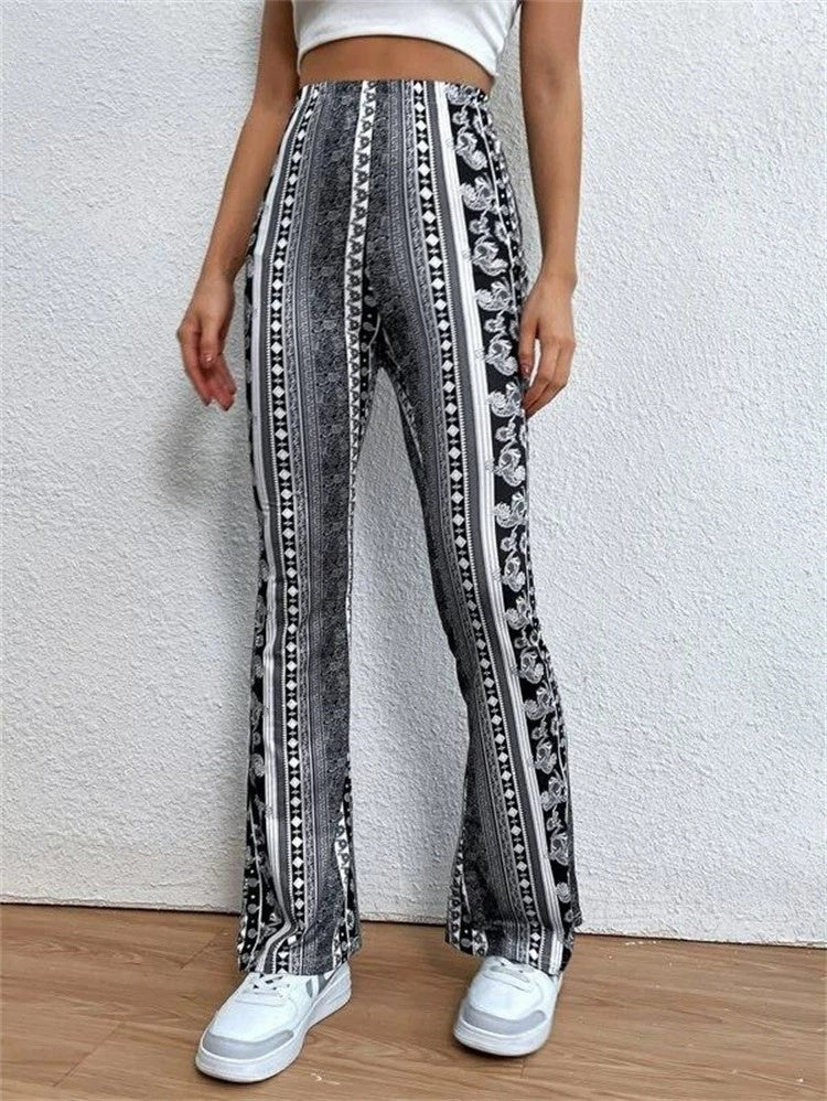 Women's High Elastic Tight Pants - Slim Sexy Print Trousers