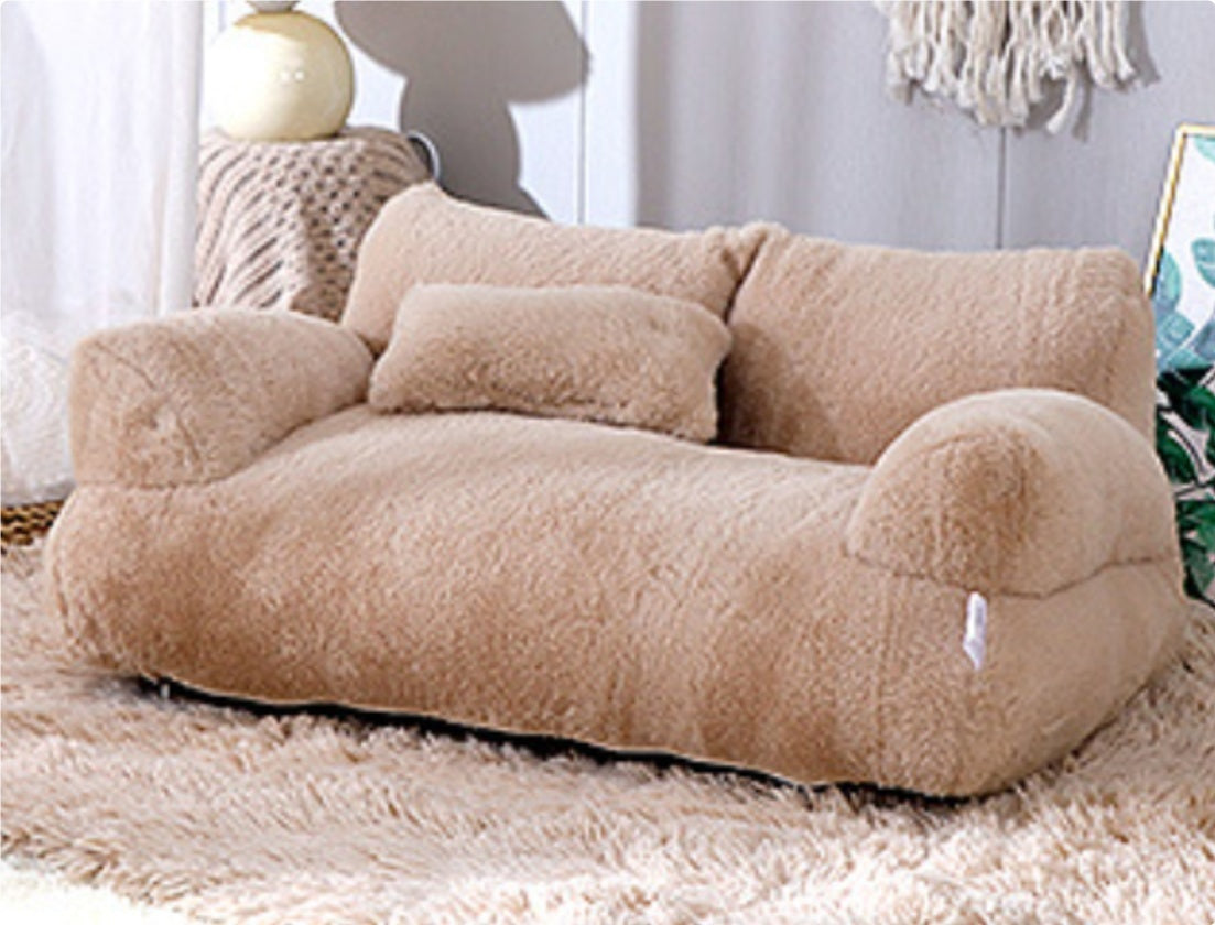 Luxury Pet Winter Warm Sofa For Small And Medium Dogs And Cats - Comfortable Plush Puppy Bed