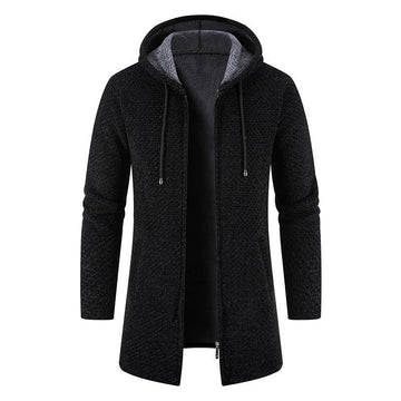 Men's Plush Thickened Medium Long Coat