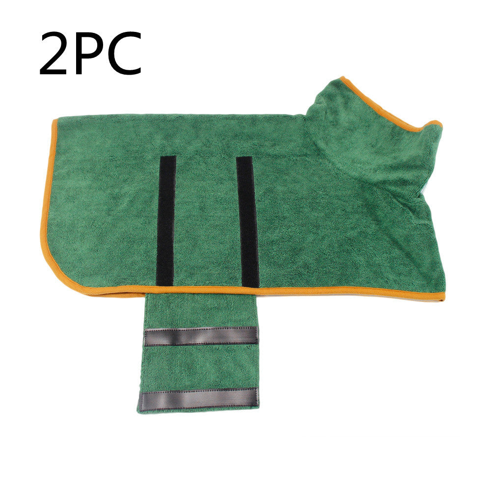Absorbent Pet Bathrobe With Waist-Wrapped Microfiber