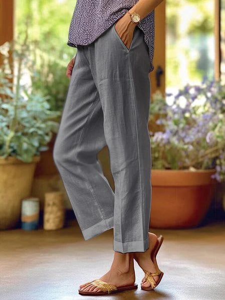 Women's Loose And Simple Solid Colour Fashion Casual Pants Straight-Leg Trousers