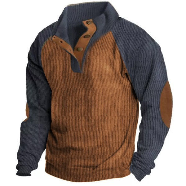 Men's Printed Stand Collar Casual Sweatshirt