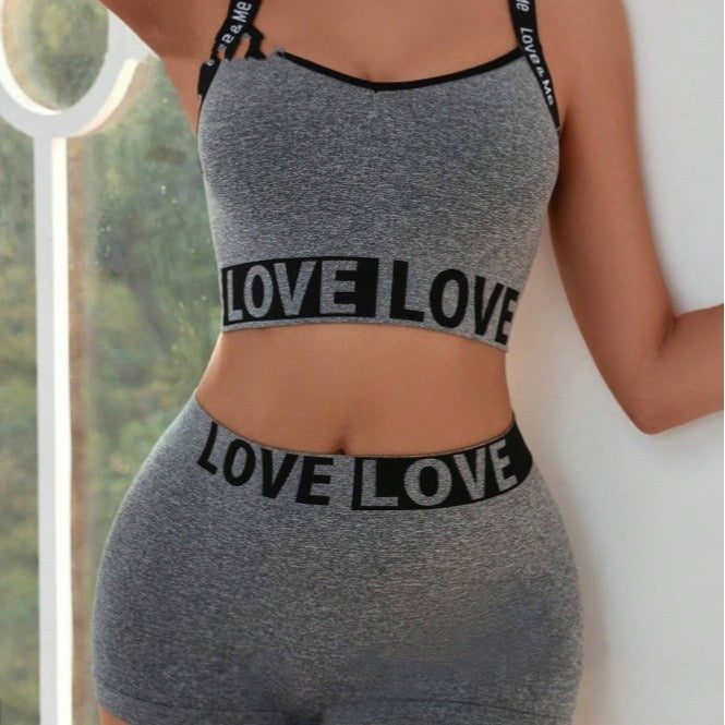 LOVE Letter Waist Head Camisole Women's Boy-Shorts