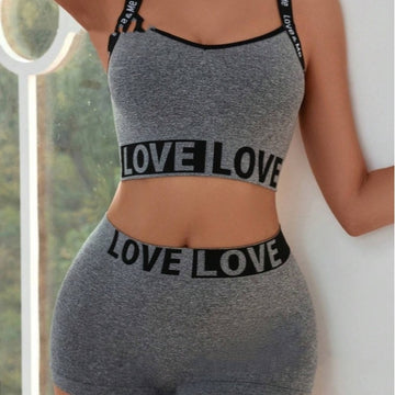 LOVE Letter Waist Head Camisole Women's Boy-Shorts
