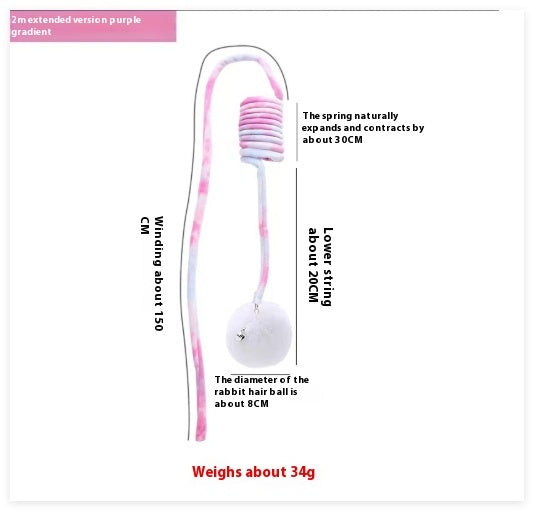 Interactive Play Pet Toy - Self-Hi Sucker Spring Rabbit Hair Ball Suitable For Cats