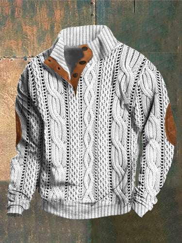 Men's 3D Sweater With Hot Digital Printing Stand Collar