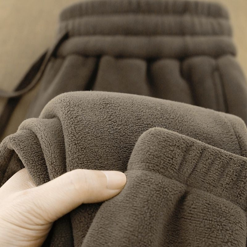 Men's Fleece-Lined, Thickened Outerwear And Ankle-Tied Sweatpants - Winter Thermal Workout Pants